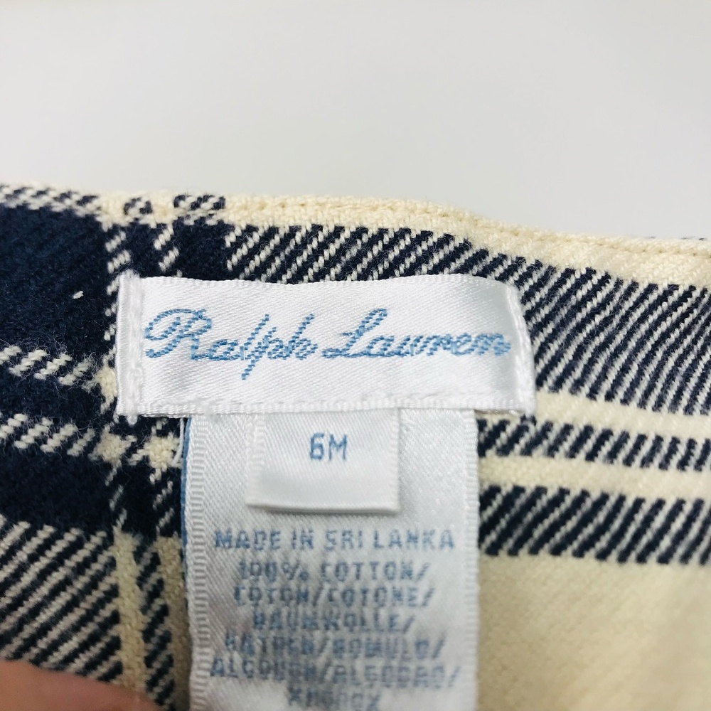 Ralph Lauren Baby Girl Plaid Ruffle Dress Sleeveless Size 6 Months - Picture 3 of 6